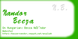 nandor becza business card